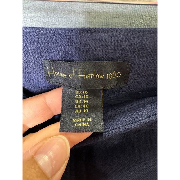 House of Harlow Revolve Womens Blue Dress Pants Size 10 Straight Leg Mid Rise - Picture 5 of 13